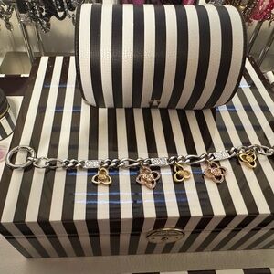 Henri Bendel Silver and Gold Heart Bag Charm.